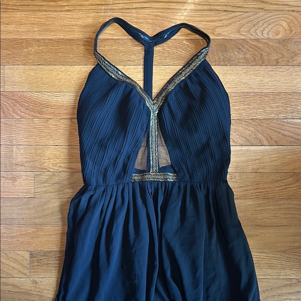 Elegant Black Dress with Gold Accents